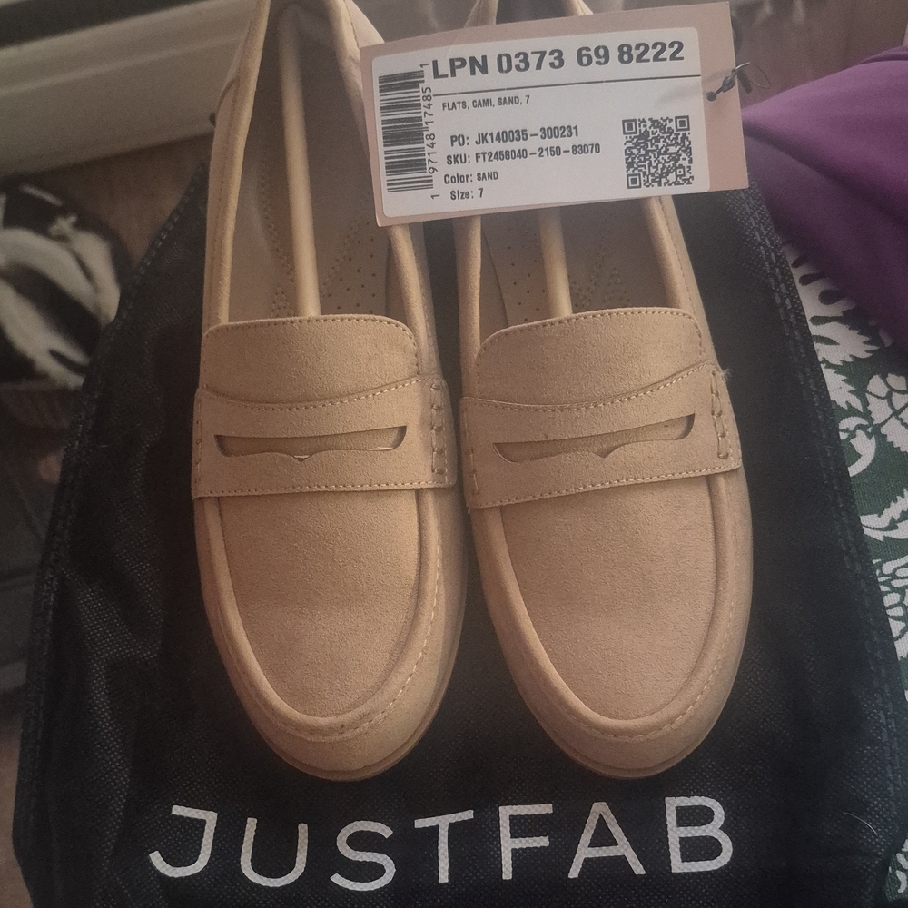 JustFab Camel Slip-On Loafers